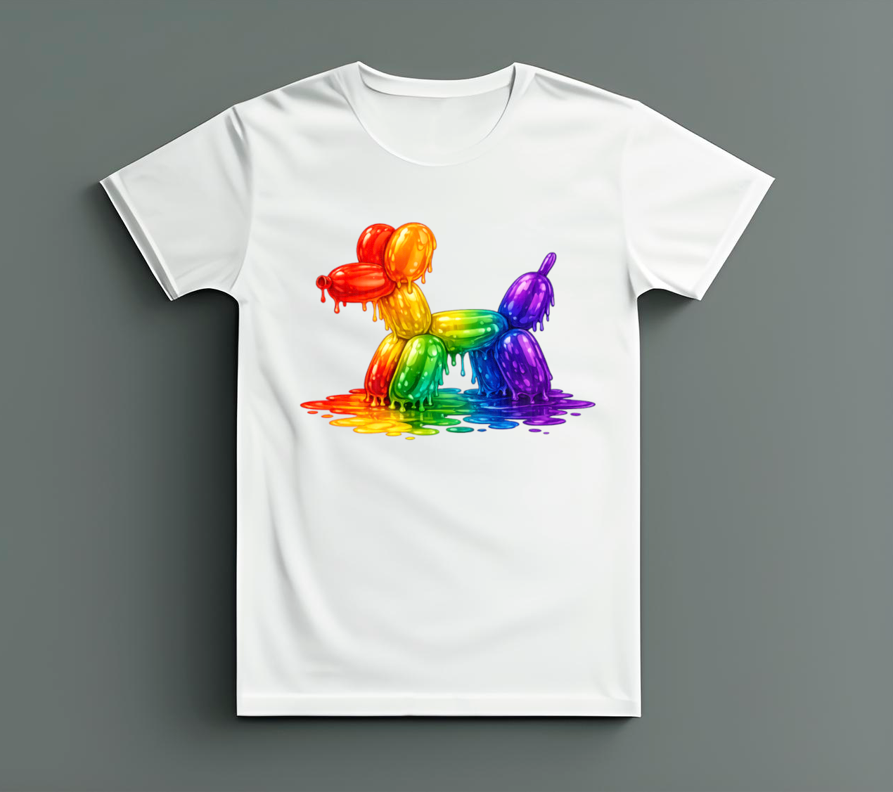 Rainbow Drip Balloon Dog